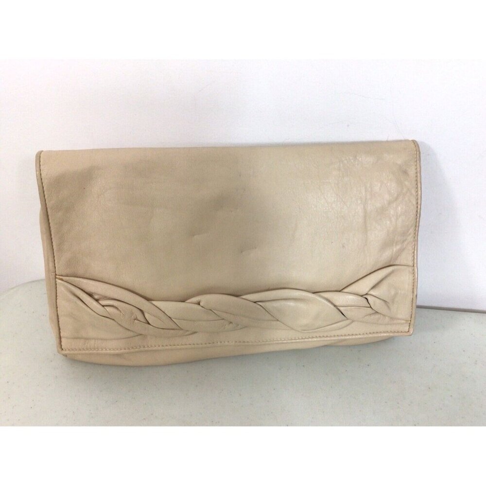 Lauren Alexandra Leather Clutch Purse Bag Made in Italy